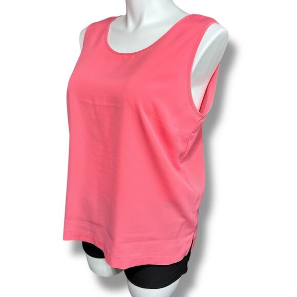 Drapers & Damons Womens Tank and Button Down Blouse Shirt Set Collared Pink XL - Picture 10 of 12